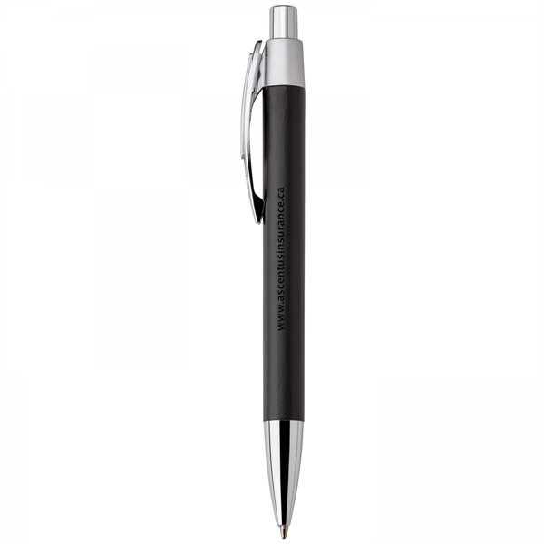 Bamboo and metal push-action pen with plastic trim. Trim made with... from ASI 88660 Spector & Co.