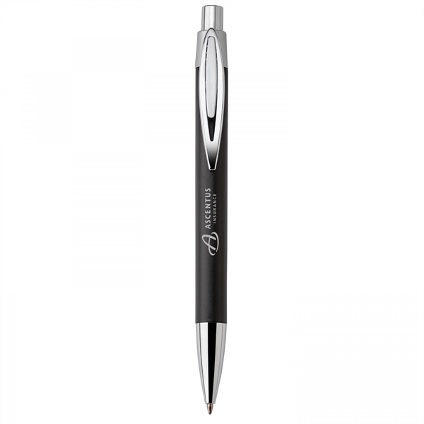Bamboo and metal push-action pen with plastic trim. Trim made with... from ASI 88660 Spector & Co.