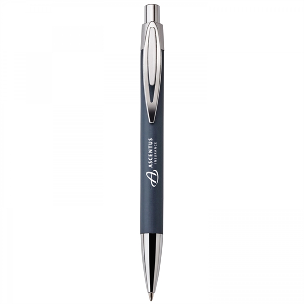 Bamboo and metal push-action pen with plastic trim. Trim made with... from ASI 88660 Spector & Co.