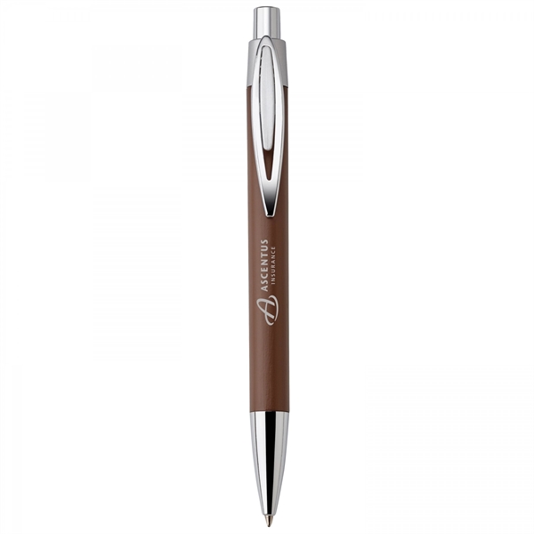 Bamboo and metal push-action pen with plastic trim. Trim made with... from ASI 88660 Spector & Co.