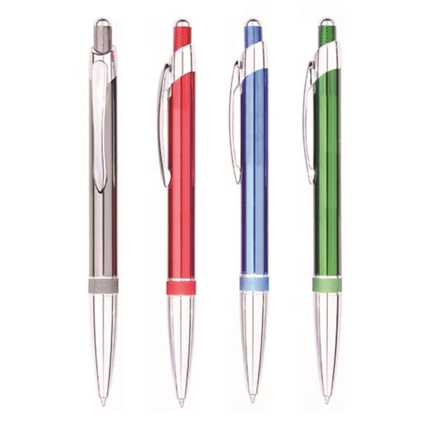 Click-action colored aluminum barrel pen with chrome trim.... from ASI 30112 ACE Products / Ace Line