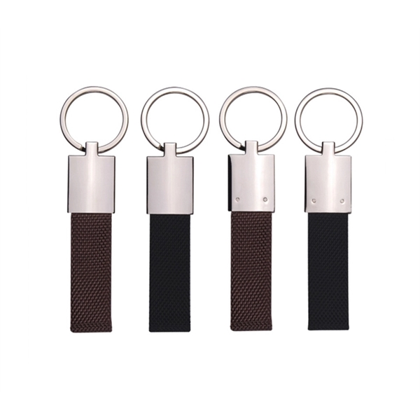 Canvas metal keychain with laser engraving on one location... from ASI 37218 Athena Promo (tm)