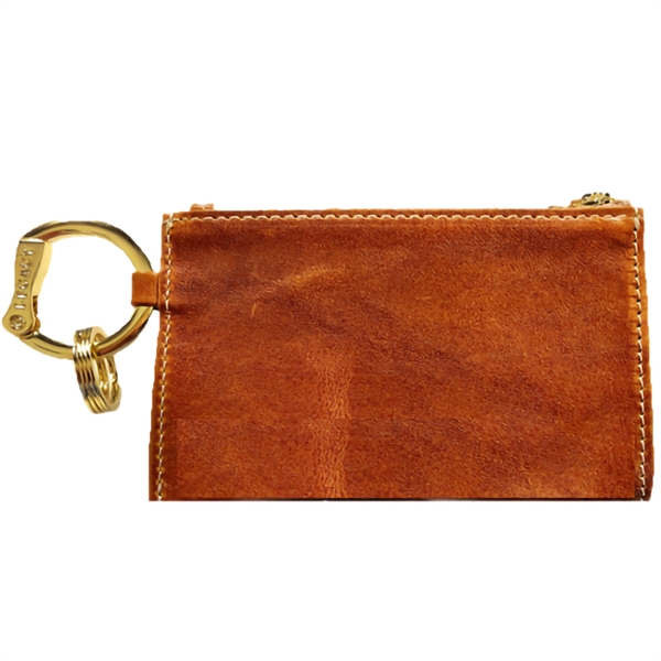 4 3/4" x 3 1/4" wallet with a keyring clasp and... from ASI 57653 Gold Bond