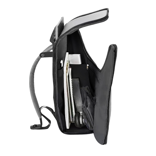 Multifunctional backpack with two front pockets, foam backing, straps, and clasps.... from ASI 57653 Gold Bond