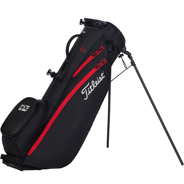 Golf bag stand with carbon fiber legs, 4-way top cuff, rain... from ASI 57653 Gold Bond