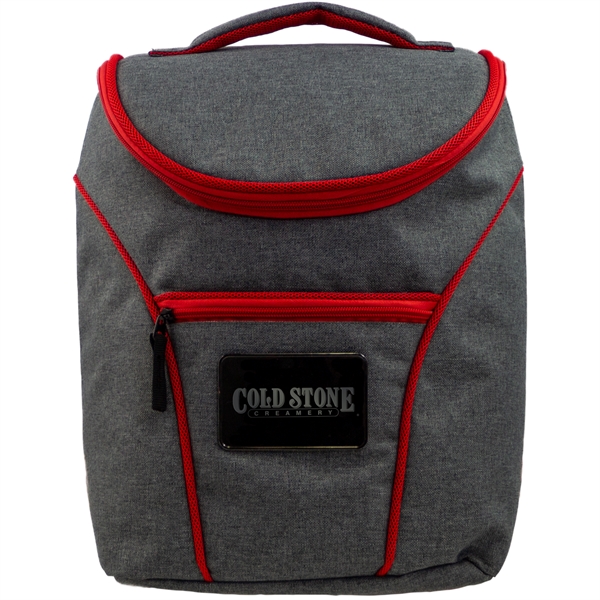 Cooler backpack with a plush foam backing, straps, zipper opening, and... from ASI 57653 Gold Bond