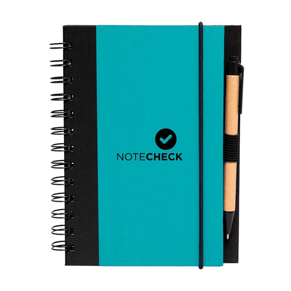 5" x 7" Duotone 80-page spiral notebook with pen and elastic... from ASI 62088 IDProductsource