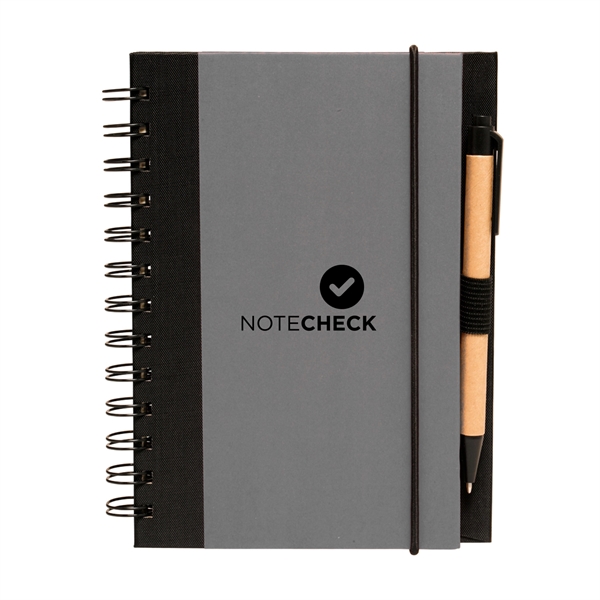 5" x 7" Duotone 80-page spiral notebook with pen and elastic... from ASI 62088 IDProductsource