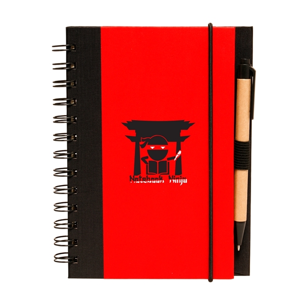 5" x 7" Duotone 80-page spiral notebook with pen and elastic... from ASI 62088 IDProductsource