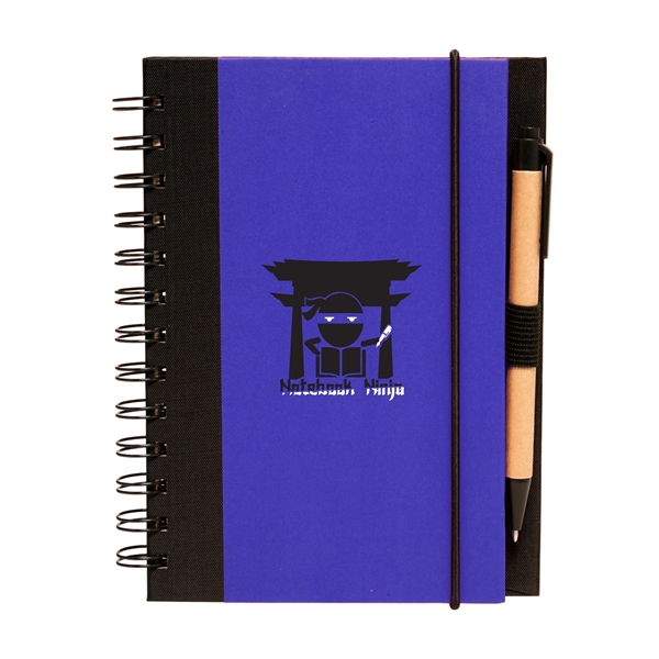 5" x 7" Duotone 80-page spiral notebook with pen and elastic... from ASI 62088 IDProductsource
