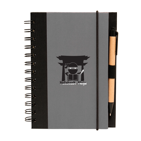 5" x 7" Duotone 80-page spiral notebook with pen and elastic... from ASI 62088 IDProductsource