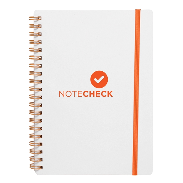 5" x 7" white 80-page spiral bound notebook with plastic cover... from ASI 62088 IDProductsource