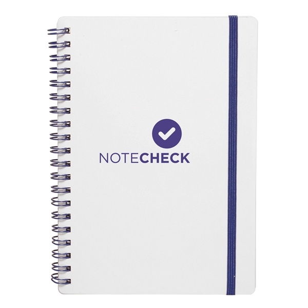 5" x 7" white 80-page spiral bound notebook with plastic cover... from ASI 62088 IDProductsource