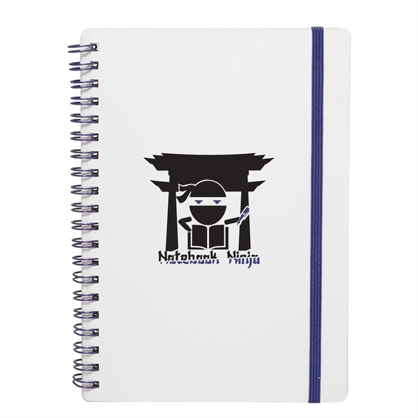 5" x 7" white 80-page spiral bound notebook with plastic cover... from ASI 62088 IDProductsource