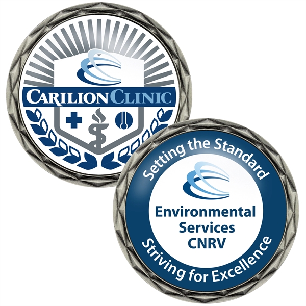 2" Die cast challenge coin with Diamond Border and NFC Function.... from ASI 52263 EMT / EMT EASY