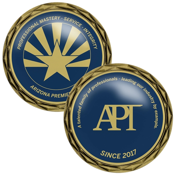 2" Die cast challenge coin with Diamond Border and NFC Function.... from ASI 52263 EMT / EMT EASY