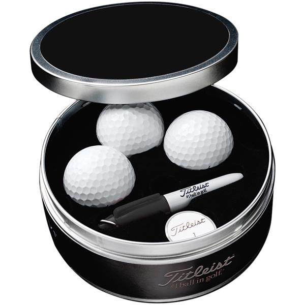 Commemorative tin kit with three golf balls, ball marker, lid, marker,... from ASI 57653 Gold Bond