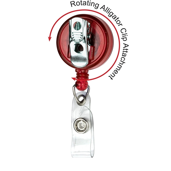 1 1/4" x 1 1/4" plastic round badge with rotating metal... from ASI 62660 Innovation Line