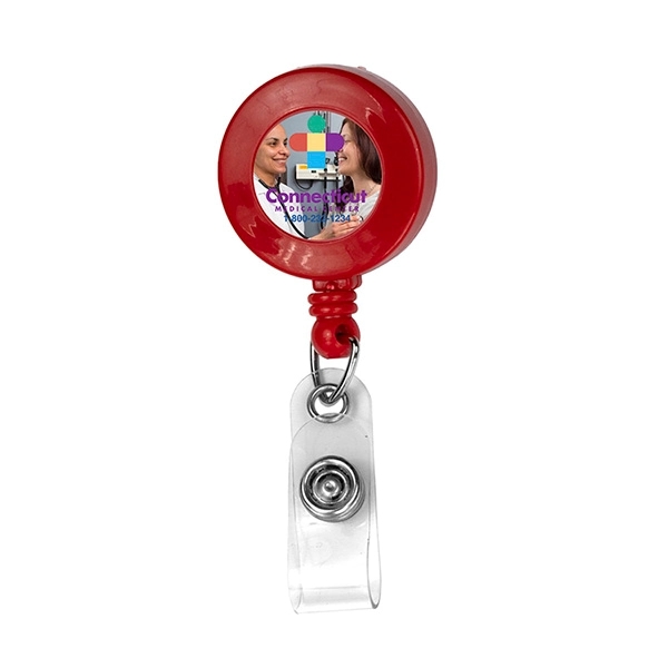 1 1/4" x 1 1/4" plastic square badge with rotating metal... from ASI 62660 Innovation Line