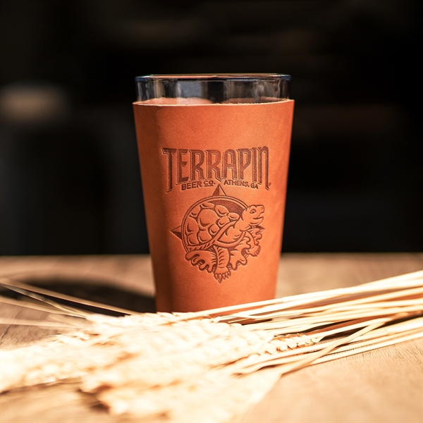 Genuine leather Single Stitch Pint Glass Holder box set with 16-oz... from ASI 75126 Oowee Products / OOWEE PRODUCTS