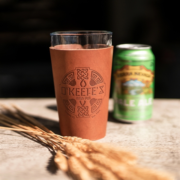Genuine leather Single Stitch Pint Glass Holder box set with 16-oz... from ASI 75126 Oowee Products / OOWEE PRODUCTS