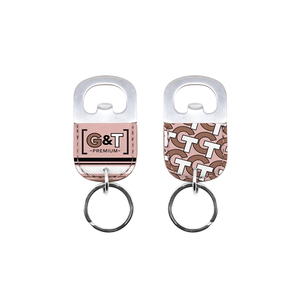 Classic bottle opener on a key ring wrapped in vegan leather... from ASI 45657 Pop! Promos