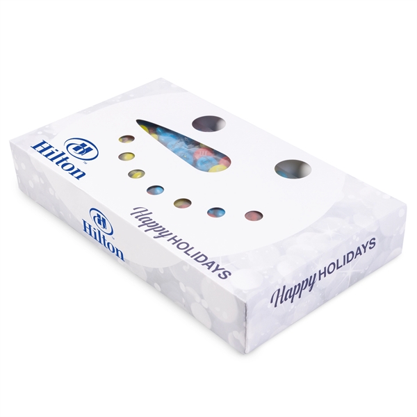 Snowman Diecut Box with 1 lb. of Stock M&M's... from ASI 44900 NC Custom (CI/Lanco) / Chocolate Inn