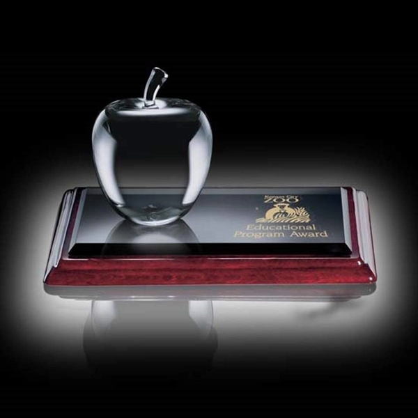 Optical crystal Melford apple paperweight on matching Albion base.... from ASI 84592 St Regis Group / St Regis