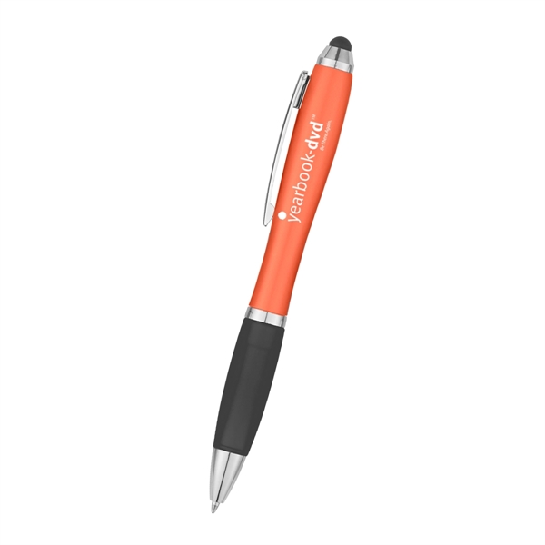 The Satin Stylus pen with stylus has twist action and a... from ASI 61125 Hit Promotional Products / Hit®