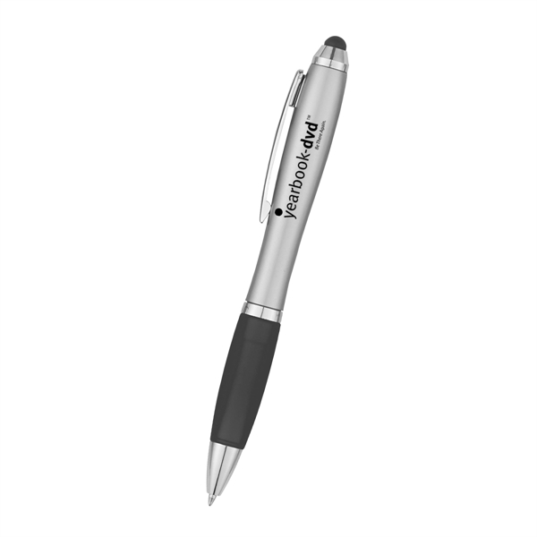 The Satin Stylus pen with stylus has twist action and a... from ASI 61125 Hit Promotional Products / Hit®