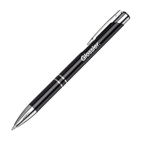 Aluminum click-action ballpoint pen with chrome trim.... from ASI 84592 St Regis Group