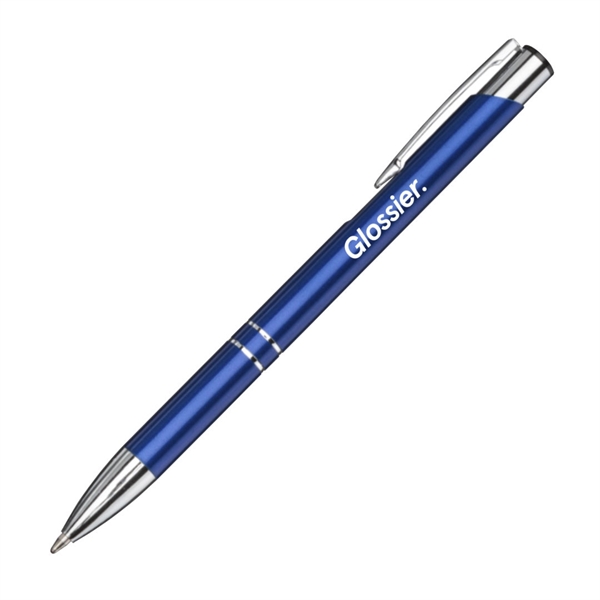 Aluminum click-action ballpoint pen with chrome trim.... from ASI 84592 St Regis Group