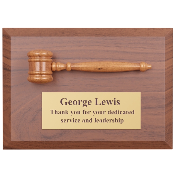 5" x 7" Gavel Plaque includes 5" Walnut finish gavel and... from ASI 56020 The Gavel Company / The Gavel Company