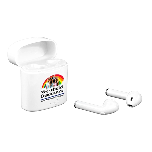 Wireless earbuds in charging case.... from ASI 62660 Innovation Line