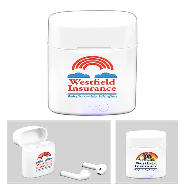 Wireless earbuds in charging case.... from ASI 62660 Innovation Line