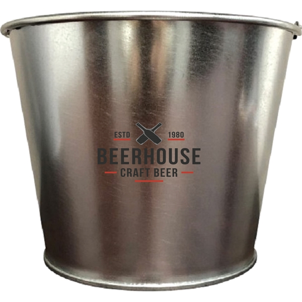 9.25" x 6.5" x 7.25" galvanized metal five-quart ice bucket with... from ASI 62677 iline PROMO (The Innovative Line)