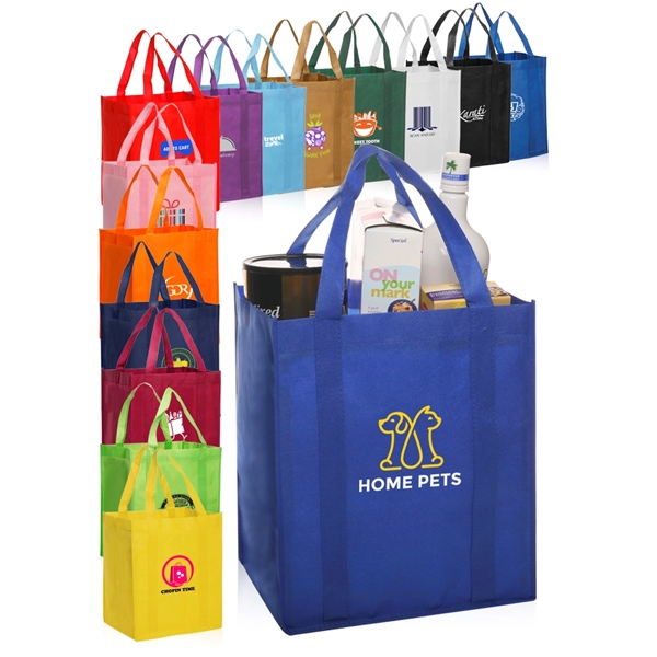 Grocery square tote bag, super strong 80 GSM material, 13" w... from ASI 39552 BEL Promo