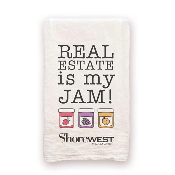 28" square absorbent 100% organic cotton "flour sack" tea towel with... from ASI 92980 WOV-IN® / Universal Strap/Wov-In Line