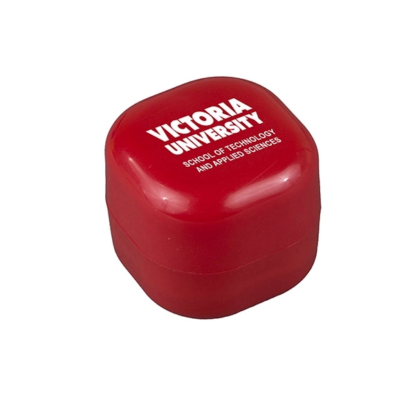 1 3/8" cube-shaped ABS plastic 8g vanilla flavored lip balm and... from ASI 62660 Innovation Line