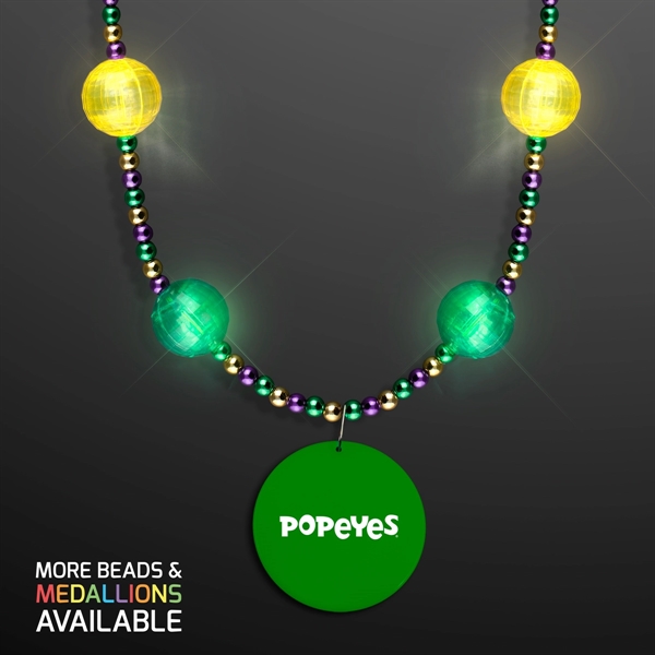 Mardi Gras Jewelry LED Beads Necklace; Blank Pricing... from ASI 34194 ALightPromos
