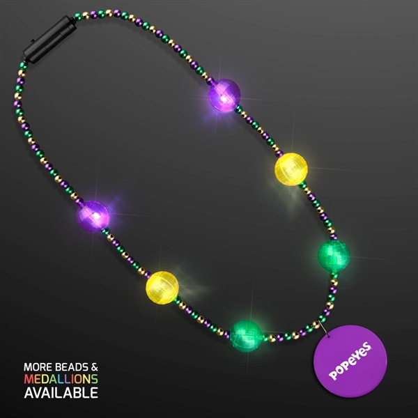 Mardi Gras Jewelry LED Beads Necklace; Blank Pricing... from ASI 34194 ALightPromos