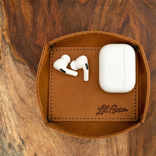 100% Genuine Leather Small Desk Tray with reenforced bottom and sewn... from ASI 75126 Oowee Products