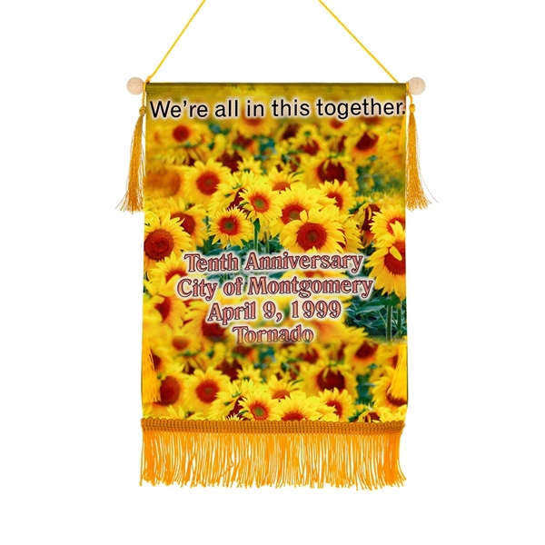 Hanging polyester friendship banners in assorted sizes with dowel rod and... from ASI 52263 EMT / EMT