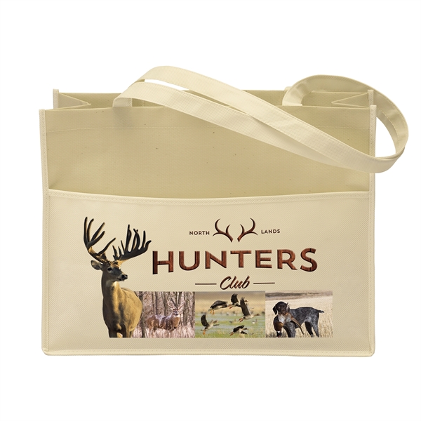 Matte Laminated Non-Woven Polypropylene Tote with a subtle canvas look.... from ASI 37940 Bag Makers Inc