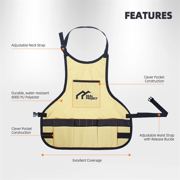 21.7''x22.8'' tool apron is designed with utility pockets that are perfect... from ASI 36558 Aprons, Etc.