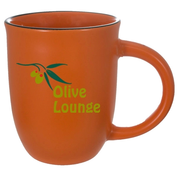 14 oz. orange matte satin mug made of ceramic with handle... from ASI 46573 Cooper & Clement Inc