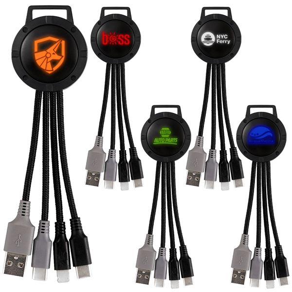 Light Up Color Two Tone Dual Input 3-in-1 Charging Cable... from ASI 30208 A P Specialties / AP Specialties