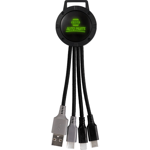 Light Up Color Two Tone Dual Input 3-in-1 Charging Cable... from ASI 30208 A P Specialties / AP Specialties