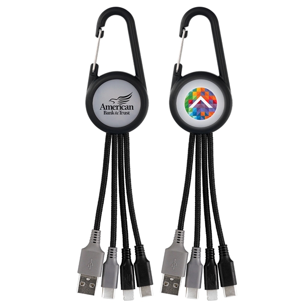 Light Up 3-in-1 Carabiner Duo Charging Cable... from ASI 30208 A P Specialties / AP Specialties