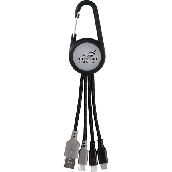 Light Up 3-in-1 Carabiner Duo Charging Cable... from ASI 30208 A P Specialties / AP Specialties